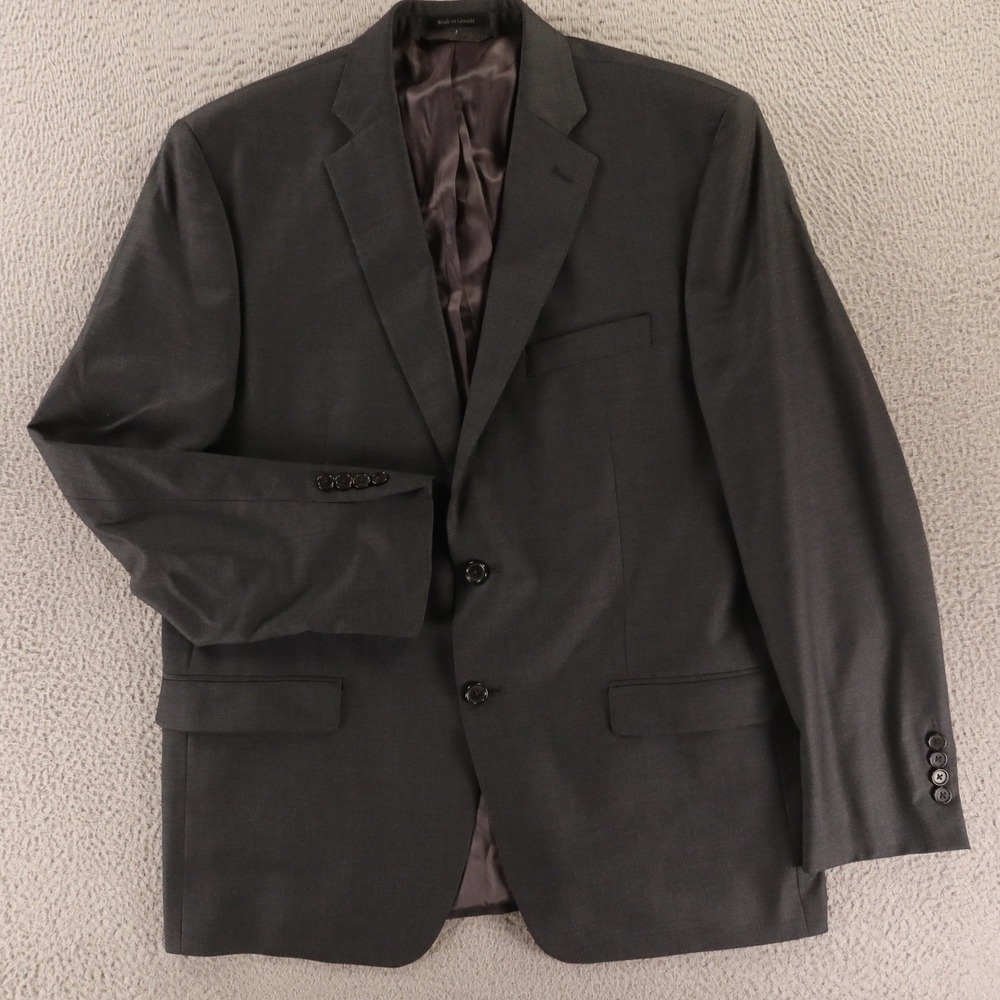 Ralph Lauren Jacket L 44R Gray Stretch Made‎ in Canada Blazer Sport Coat